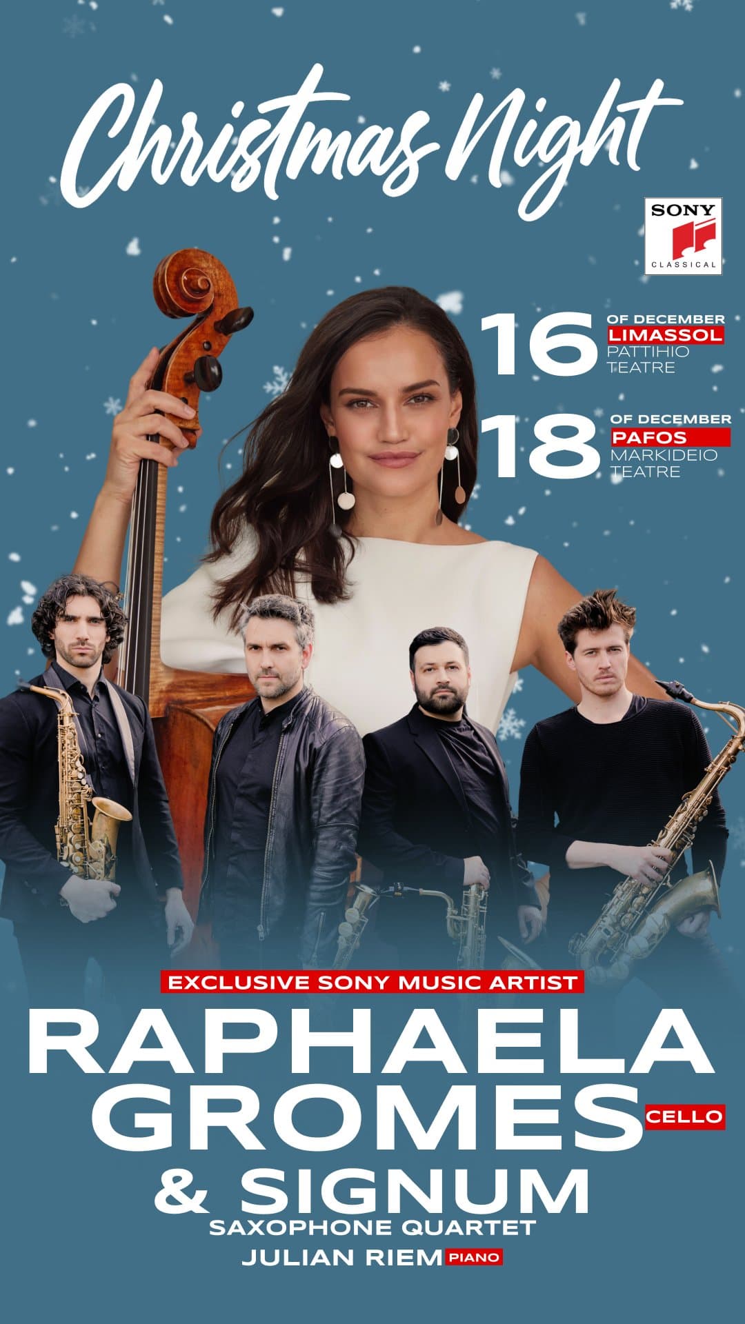 ΧΡΙΣΤΟΥΓΕΝΝΙΑΤΙΚΗ ΒΡΑΔΙΑ – RAPHAELA GROMES & SIGNUM SAXOPHONE QUARTET